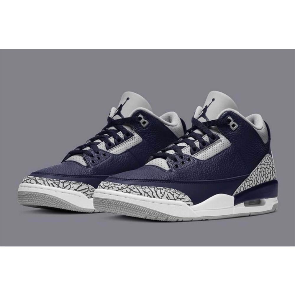 Air Jordan 3 Retro "Georgetown" Midnight Navy/Cement 398614-401 Size 4.5Y